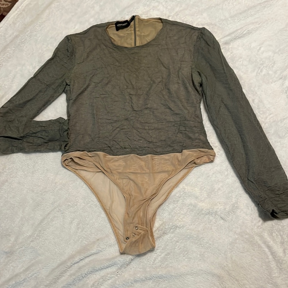 Giorgio Armani Milan silk gray bodysuit